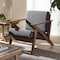 Baxton Studio Cayla Grey and "Walnut" Wood Living Room 1-Seater Lounge Chair 126-6885 - alternate 6